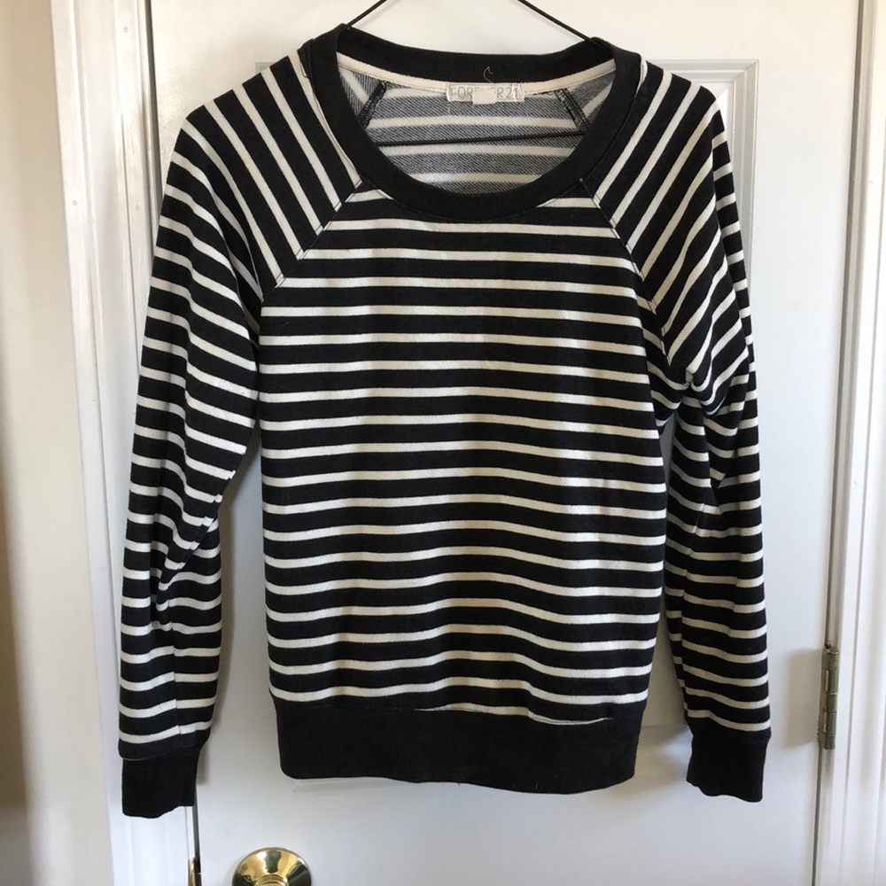 Black and white crew neck